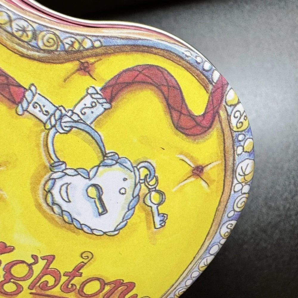 Brighton Heart Shaped Collectible Tin Box‎ Pink & Yellow Jewelry Gift